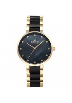 Obaku horloge GOLD PLATED kast blauwe wijzerpl.staal/gp.bl. band - 603744 Obaku horloge GOLD PLATED kast blauwe wijzerpl.staal/gp.bl. band - 603744